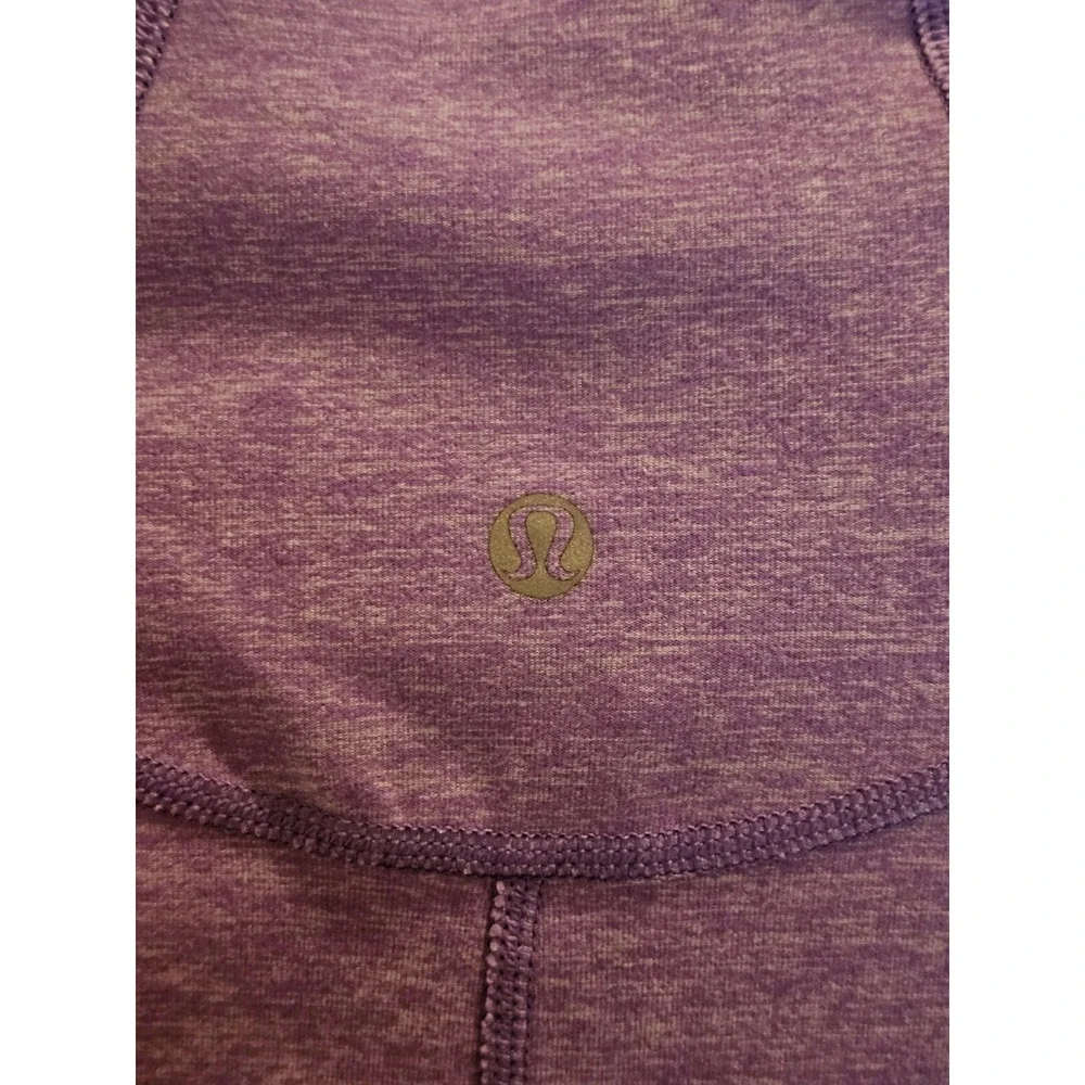 Lululemon Heathered Purple Quarter Zip Pullover Running Jacket‎ Sz 10 Reflective